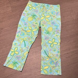 Lilly Pulitzer Blue and Green Tropical Pants